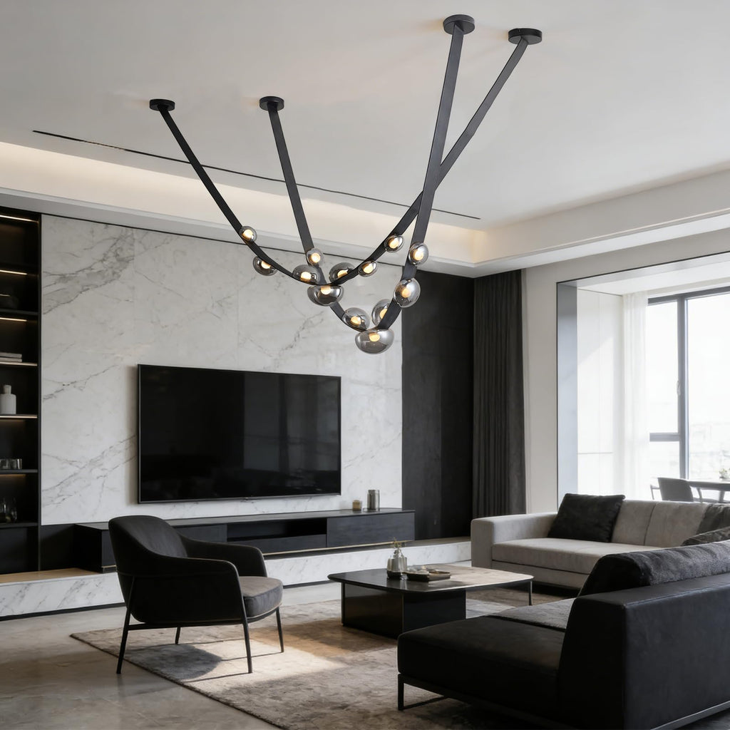 Chandeliers for high Ceilings Duplex Building Large Chandelier Living Room Villa Modern Minimalist Staircase Chandelier (one Belt)