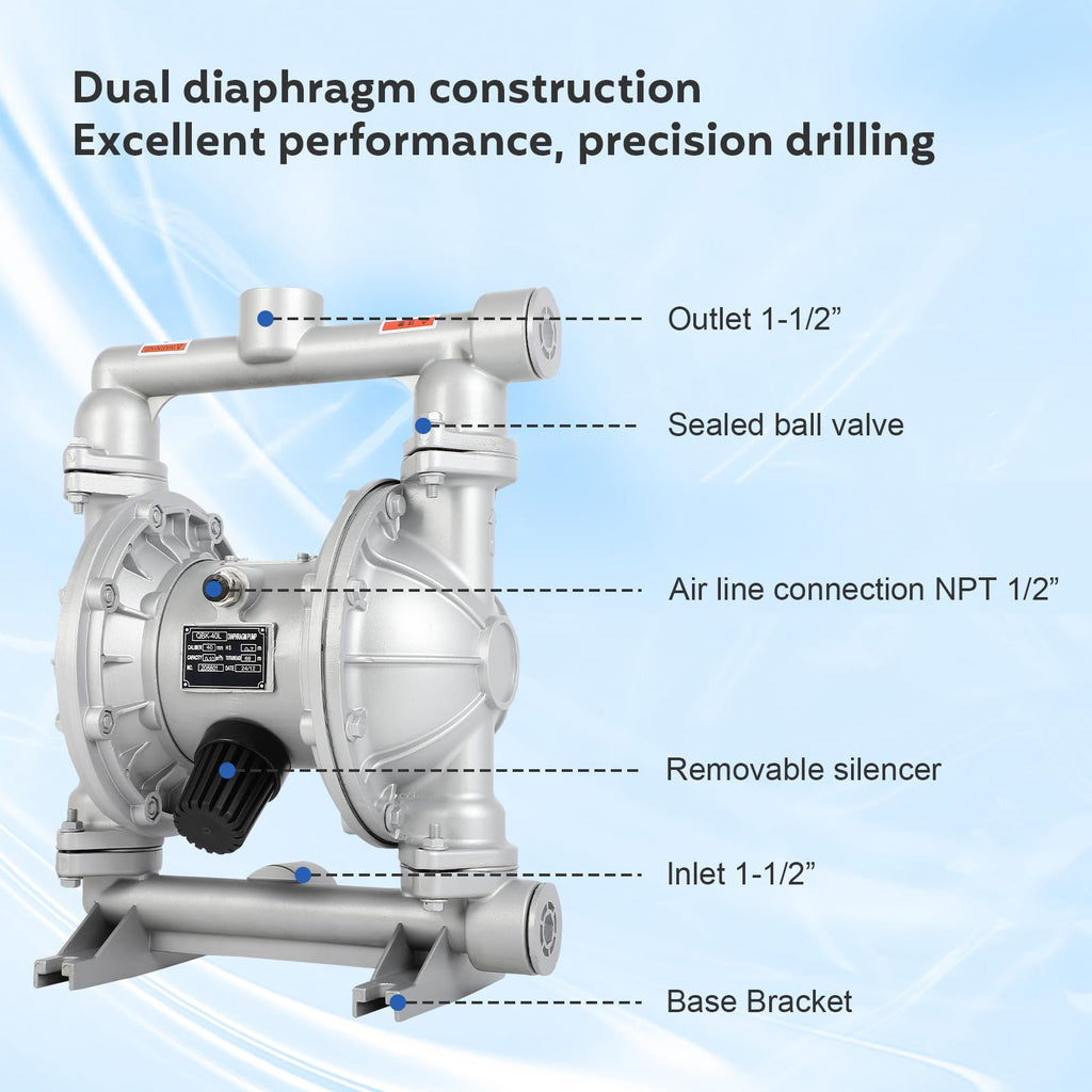 AODD Pump 1.5 Inch Air Diaphragm Pump Pneumatic Transfer Pump