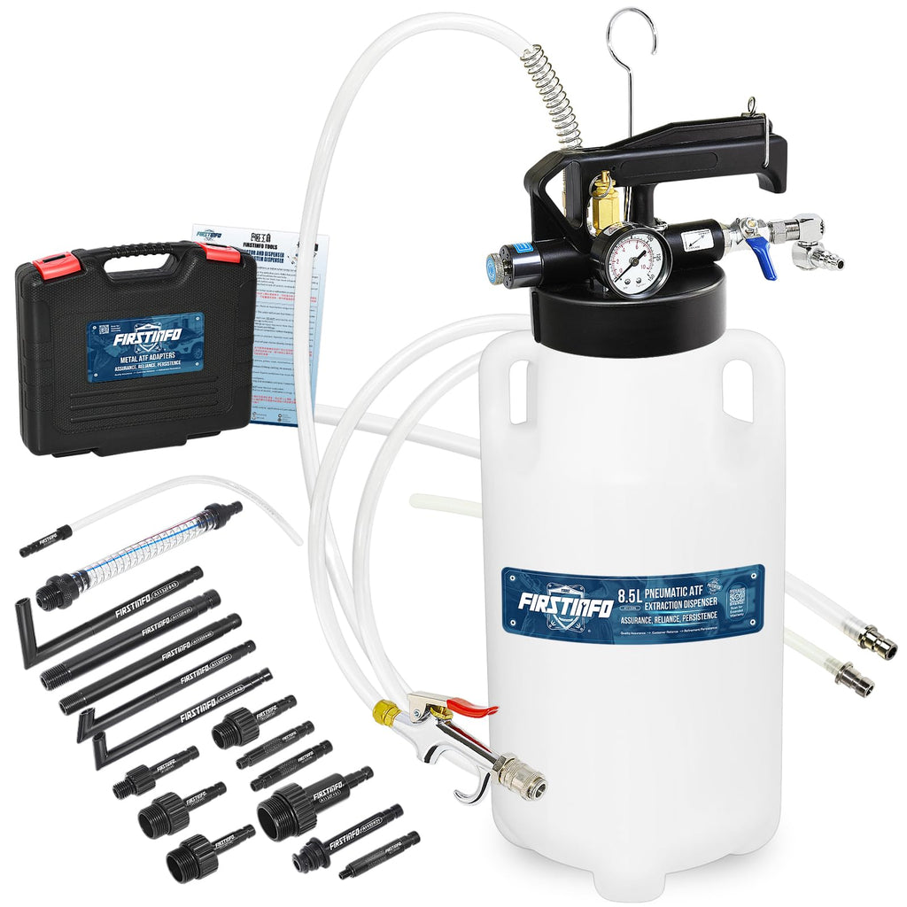 FIRSTINFO Patented 10L Pneumatic ATF/Transmission Fluid Pump, 22 Adapters