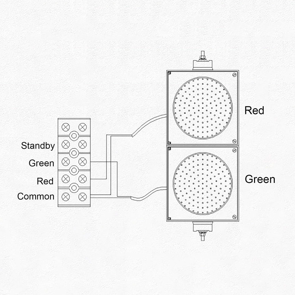 Industrial LED Traffic Light, Red/Green Stop Light, Indicator Warning Light, PC Housing Waterproof, for Intersections, Roads, Toll Booths, Curves, Bridges (Color : 200MM-24V)(200mm 110v)