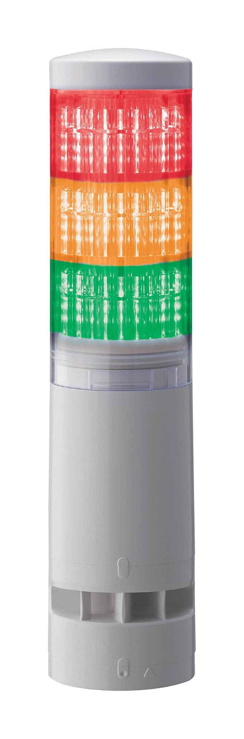 LA6-3DTNWB-RYG Signal Tower, REVOLITE, 3 Tiers, Amber, Green, Red, Flashing, 60mm Dia., Multiple, 85dB, 24VDC
