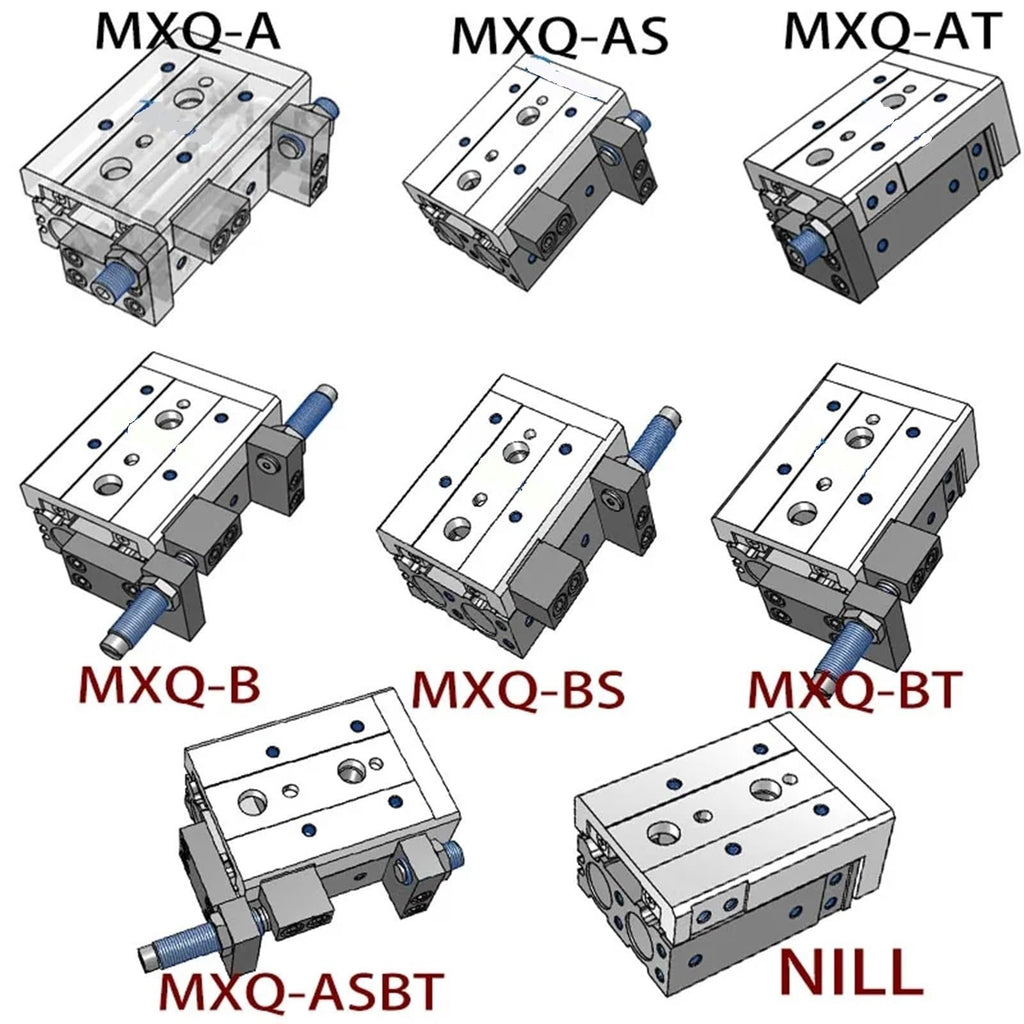 Model HLQ8LX50S 30AS HLQ8LX75S Sliding Rail Cylinder Pneumatic HLQ8X10S MXQ8X20SB 8X30SA 8X40AS HLQ8X50SAT 8X75SB(BS)