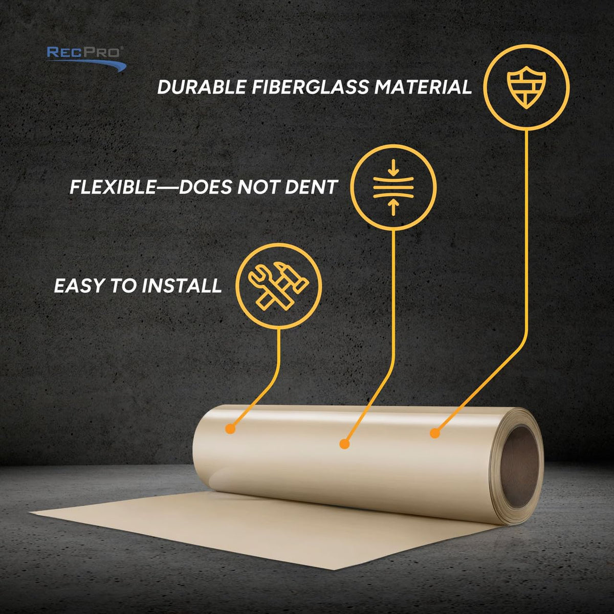 RecPro Tan RV Fiberglass Siding 2-35' (40)