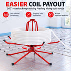 Heavy Duty Pex Piping Uncoiler, Multi-function Folding Tube Dispenser, 360° Rotation, Anti-kink Tubing, Foldable Pipe Dispenser, For Potable Water & Floor Heating Pipes Single Bearing Kit 3