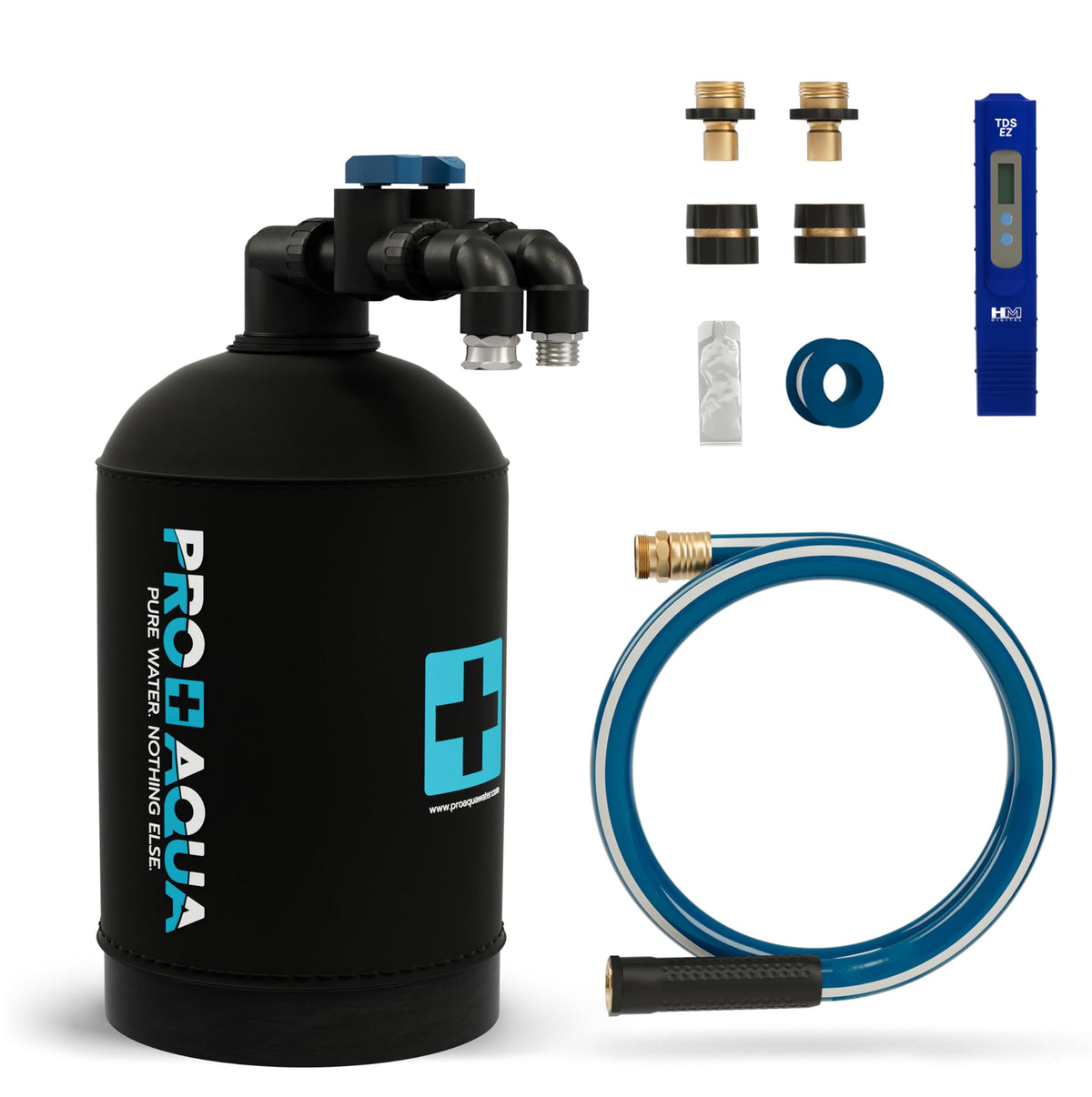 PRO+AQUA RinseMaster Go | Portable Spotless 1,100 Gallon Deionizer Spot-Free System for Car & RV Wash, Auto Detailing, High Capacity Spotless Rinse for All Vehicles, Trailers, Motorcycles, Boats