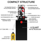 Car Jack Hydraulic Pump 12V DC Double Acting Power Unit 4-20 Quart Steel Oil Tank Dump Trailer Truck Car Lift Motor Pump(12 Quart 2 Acting)