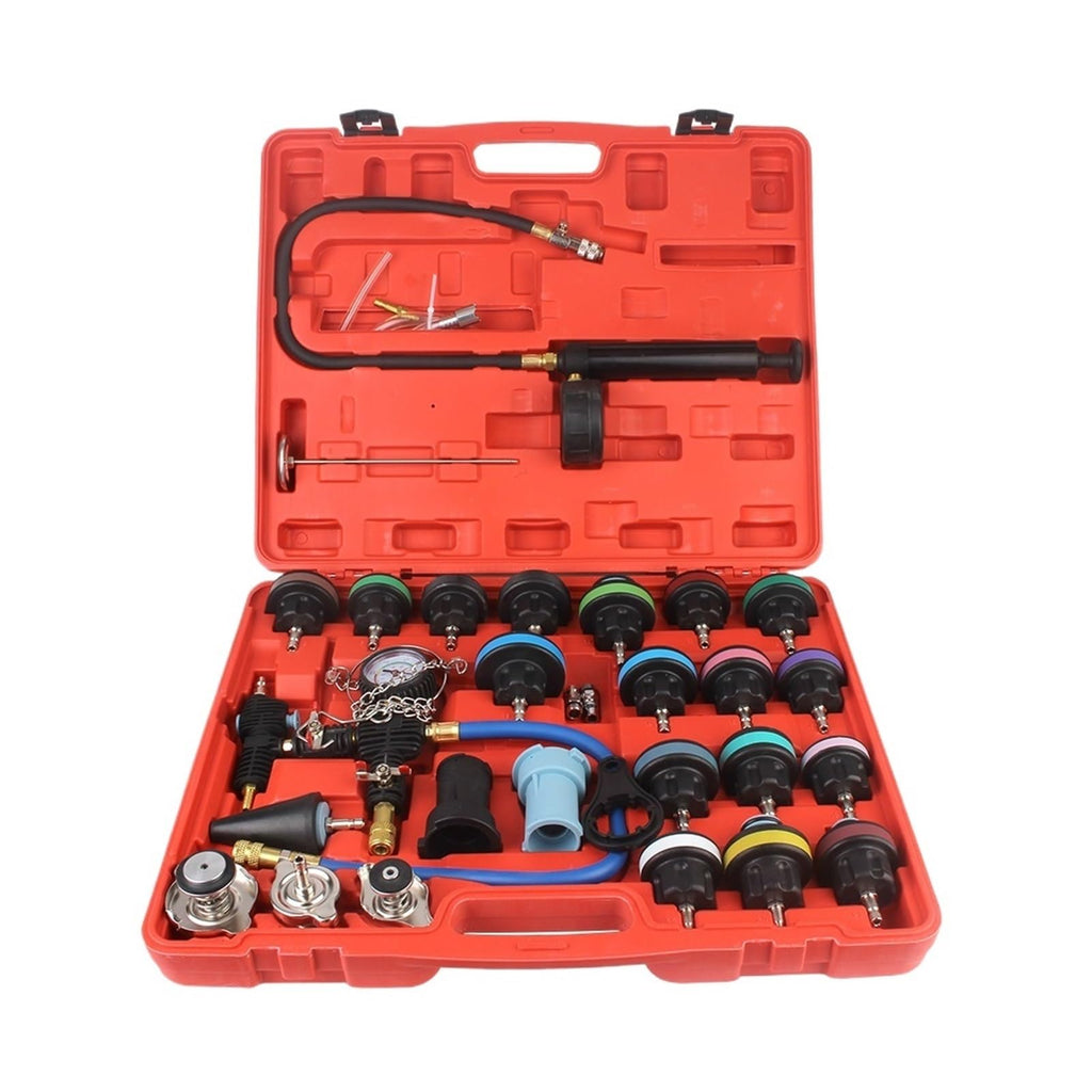 Water Leak Detection Detector Tool Radiator Pressure Tester Vacuum Type Cooling System Test Car water pressure gauge(28pcs)