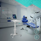 Pneumatic Adjustable Rolling Medical Cart with iPad Enclosure