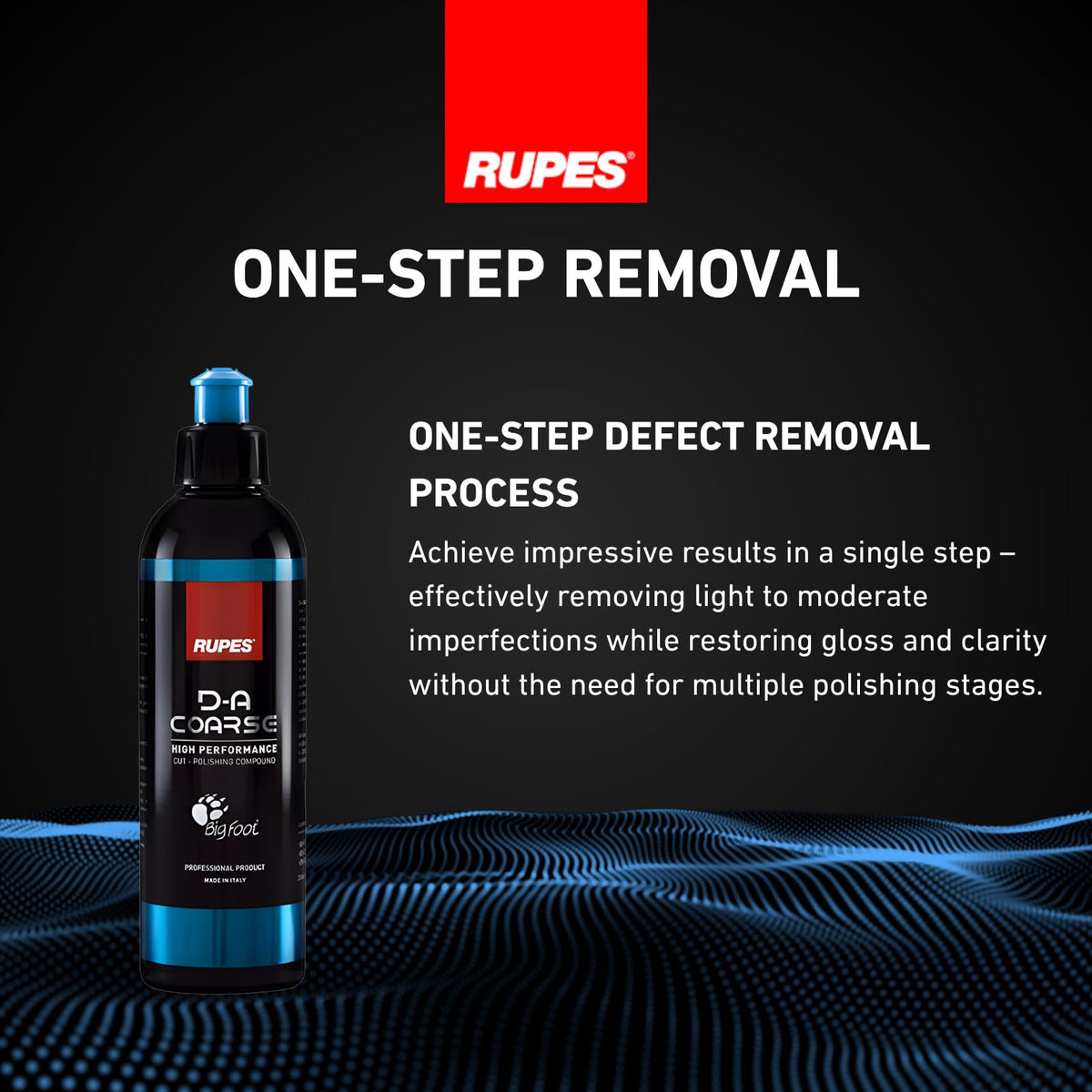 RUPES 9.DACOARSE250 Pack of 12 Blue 250 ml D-A Coarse High Performance Cut Polishing Compounds for Car Detailing & Removing Scratches | Removes Swirl Marks | Moderate to Severe Defect Removal
