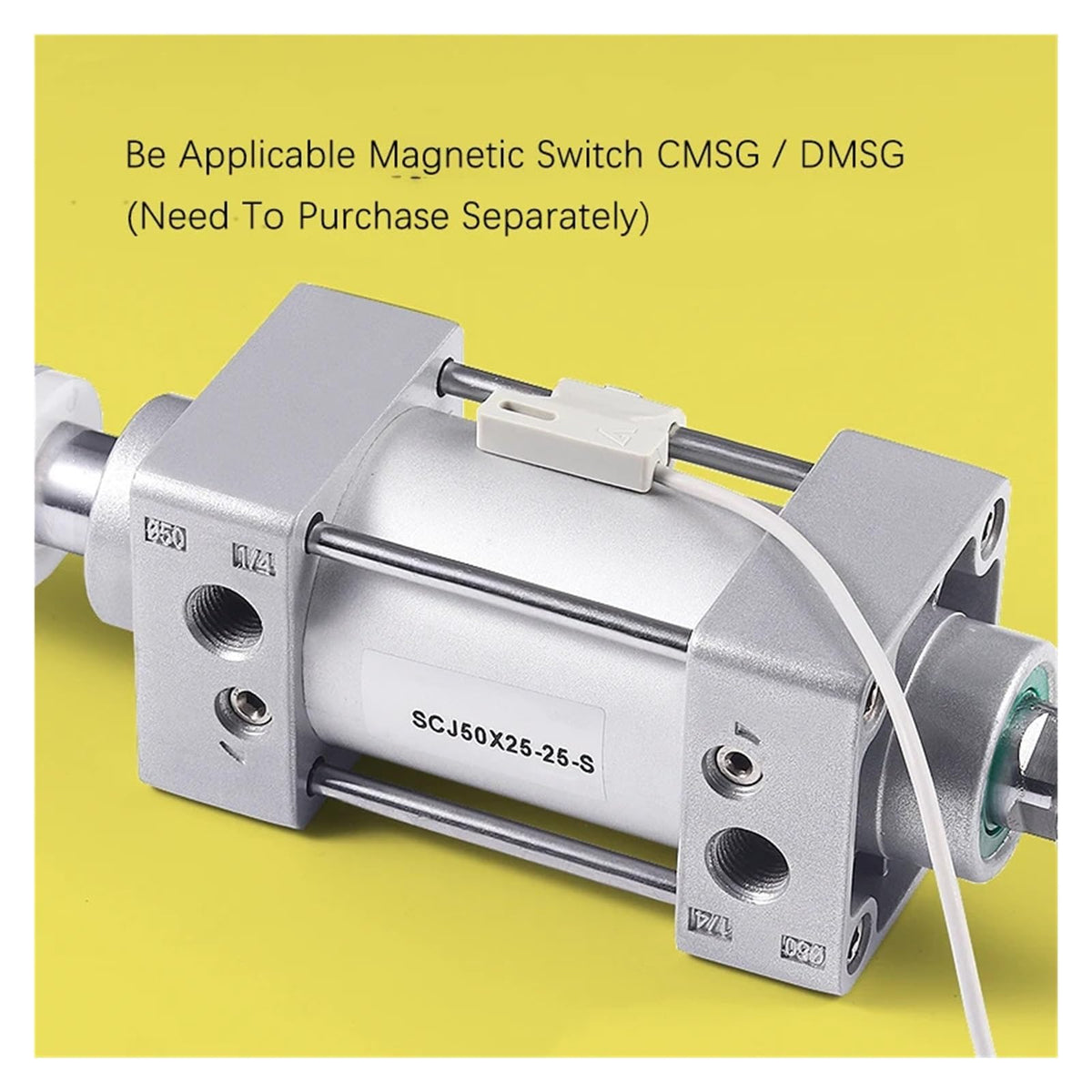 SCJ32*50/75/100/150/200-50-S Standard Air Pneumatic Cylinder Adjustable Pistons Double Rod Reset Seal Dust-Proof(Stroke 50-100mm)