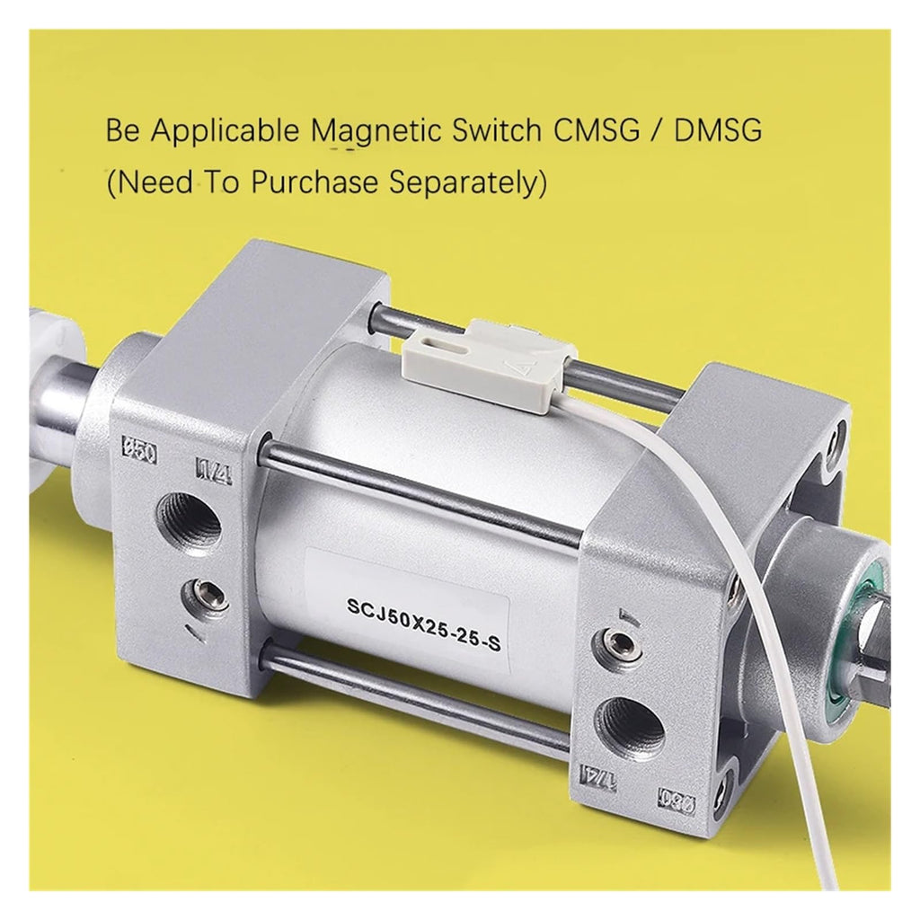 SCJ32*50/75/100/150/200-50-S Standard Air Pneumatic Cylinder Adjustable Pistons Double Rod Reset Seal Dust-Proof(Stroke 25-75mm)
