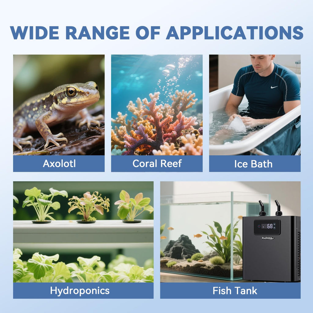 Poafamx Aquarium Chiller 1/3 HP, 79Gal Water Chiller with LED Display