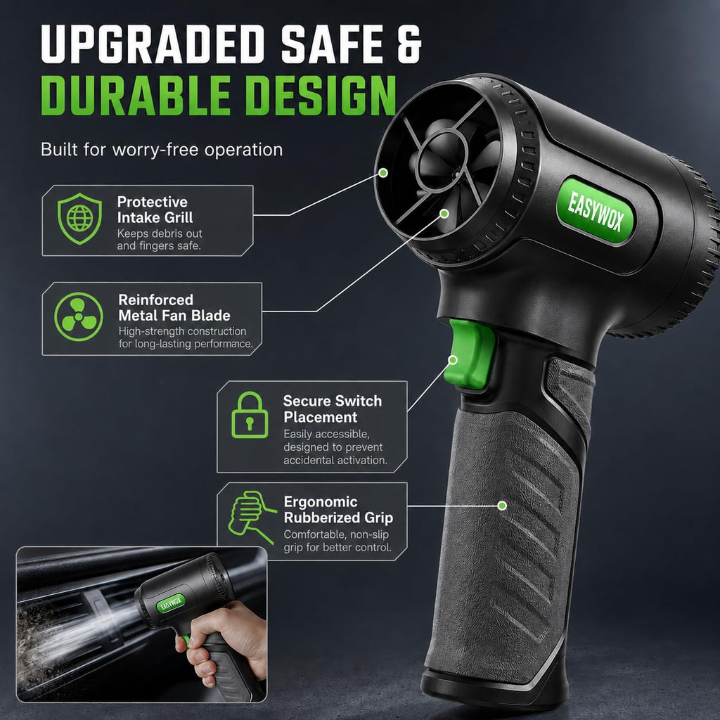756W 1200G Cordless Leaf Blower-Powerful Handheld Blower& Car Dryer