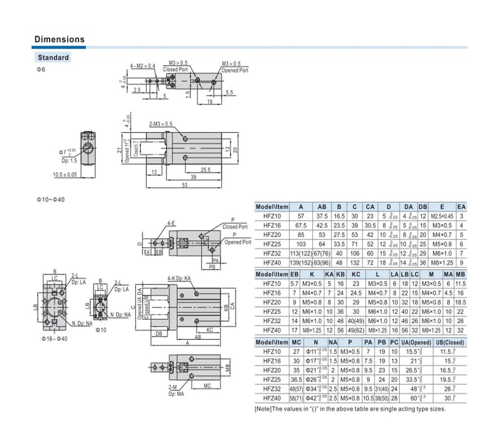 Parallel Style Pneumatic Air Gripper HFZ16 Cylinder Double Acting Gripper Cylinder(HFZ40)