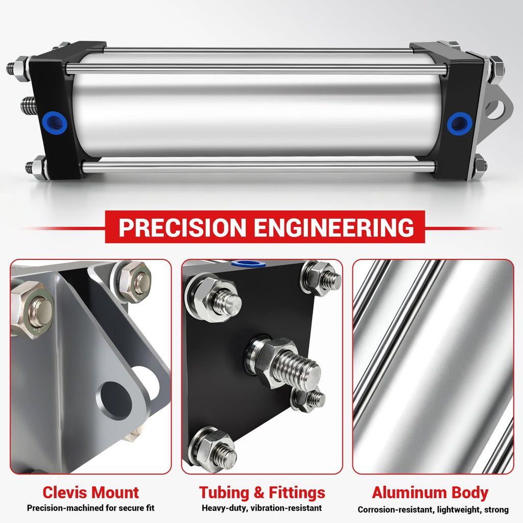 TGC25008VSPK Tailgate Pneumatic Cylinder Kit, 2.5 Bore, 8 Stroke,Dump Truck