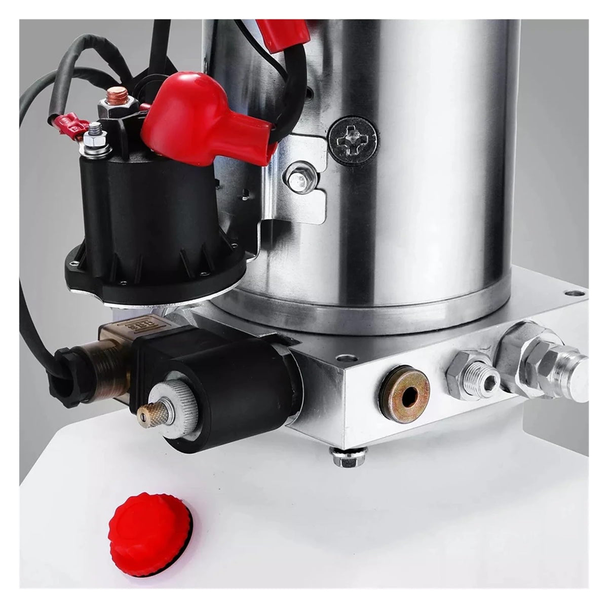 12V 8 Quart Car Lift Hydraulic Plastic Pump Power Supply Unit Single Acting for Dump Traile for Beginners