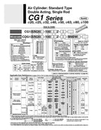 Manipulator up and Down air Cylinder CDG1BN20-50 CDG1BN25-100 CDG1BA32-150 CDG1BA40 CDG1BA50 CDG1BN63-200 CDG1BN80 100(150mm Stroke)