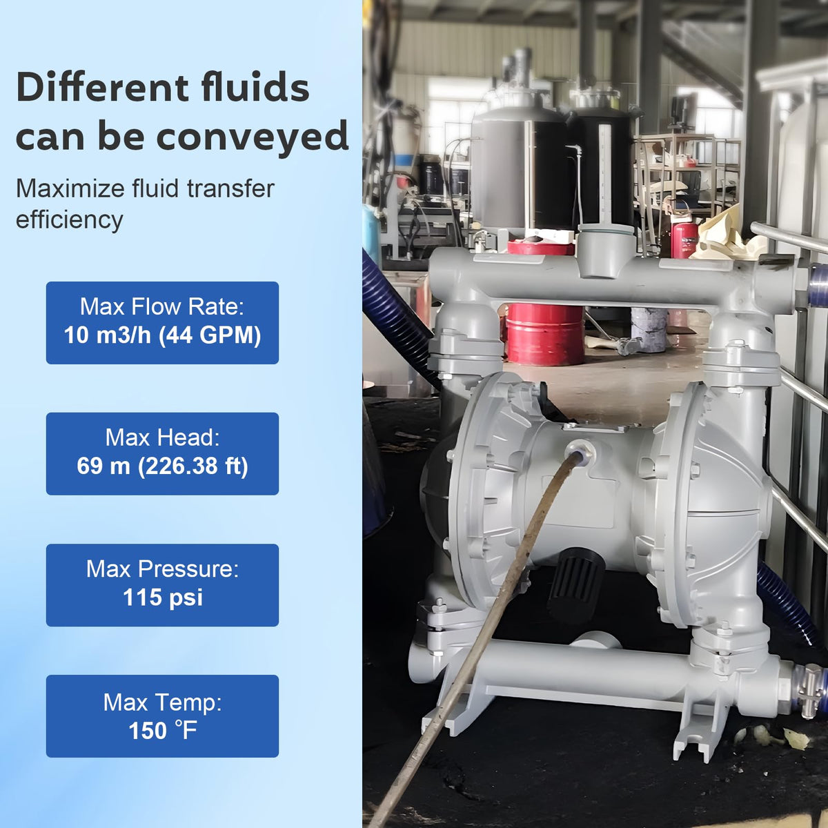 AODD Pump 1.5 Inch Air Diaphragm Pump Pneumatic Transfer Pump