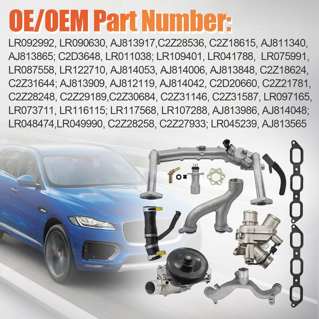 LR090630 Cooling System Kit Fit for Jaguar F-Type 3.0L 2014-2021