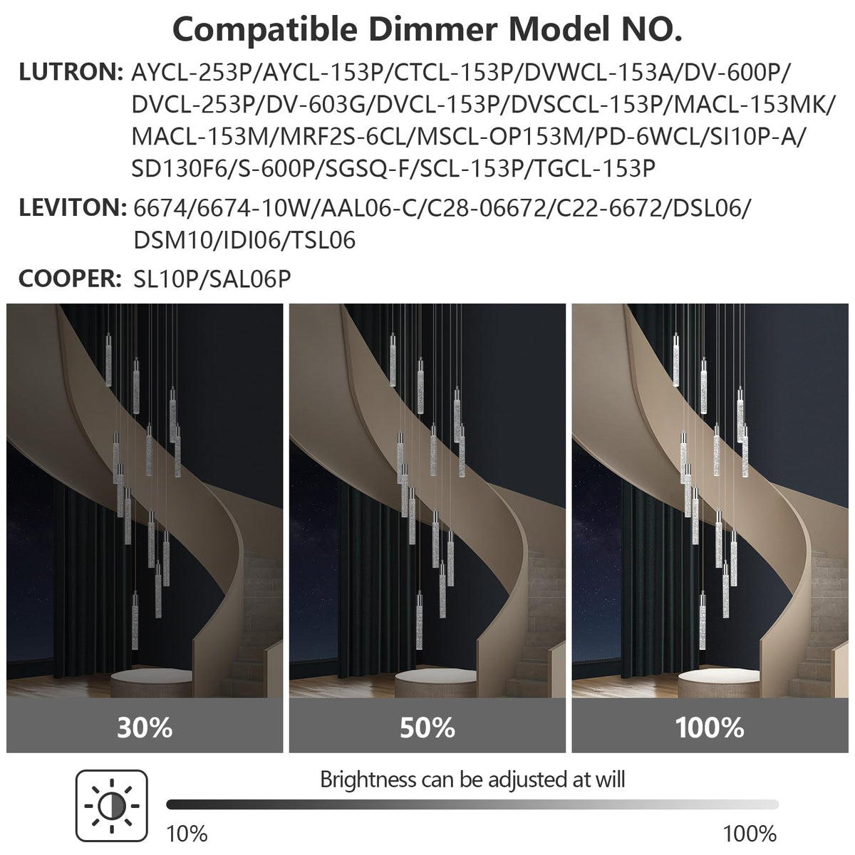 12 Light Living Room Chandelier Chrome Crystal Pendant Lights LED Dimmable 72W 6000K Staircase Large Chandelier Lobby Living Room Foyer High Ceiling Chandeliers
