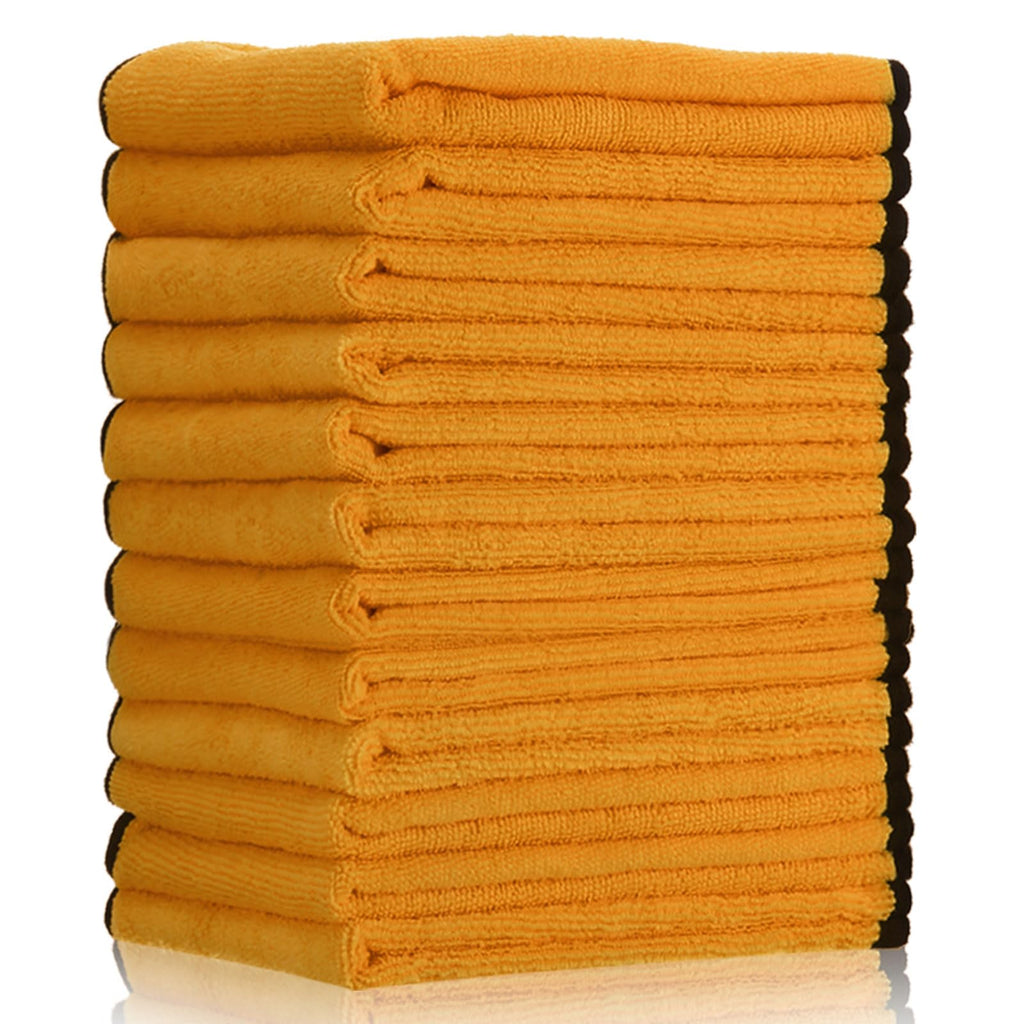 300 Pcs Microfiber Towels Bulk Car Drying Cloth, Yellow
