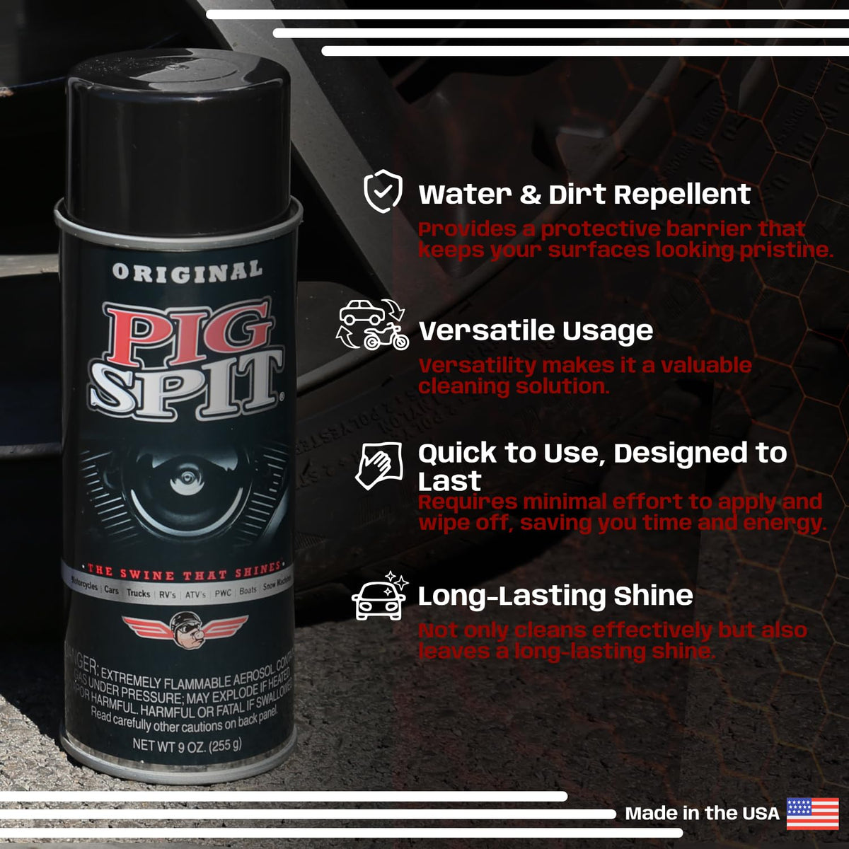 Original | Shine for Engines, Trim, Tires & Vinyl | Restores Faded Black Plastic | 9 oz. | 12-Pack