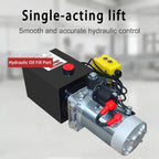 Single Acting Hydraulic Pump 4 Quart Hydraulic Power Units 12V DC Hydraulic Pump SAE#6 Connector for Dump Trailer Car Lifting