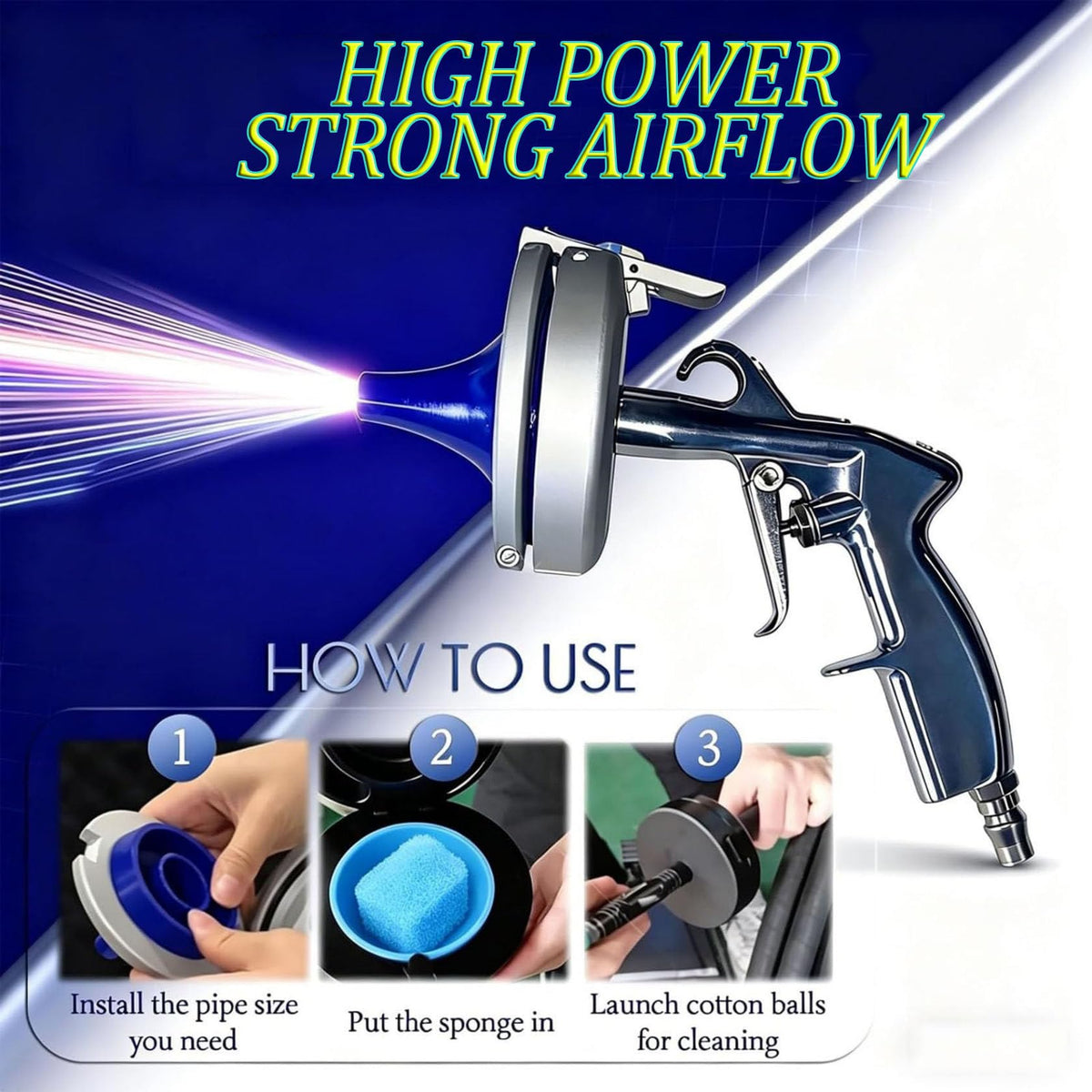 Cleaning Gun Kit for Hydraulic Hose Pneumatic Cleaning Gun Hose