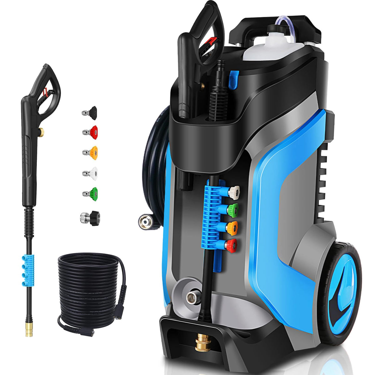 Electric Pressure Washer 5000PSI 4.0GPM Power Washers with M22-14mm Pressure Hose 33FT, Power Sprayers High Pressure with 1/4" QC Compatible Surface Cleaner for Home Cars Driveways, Blue