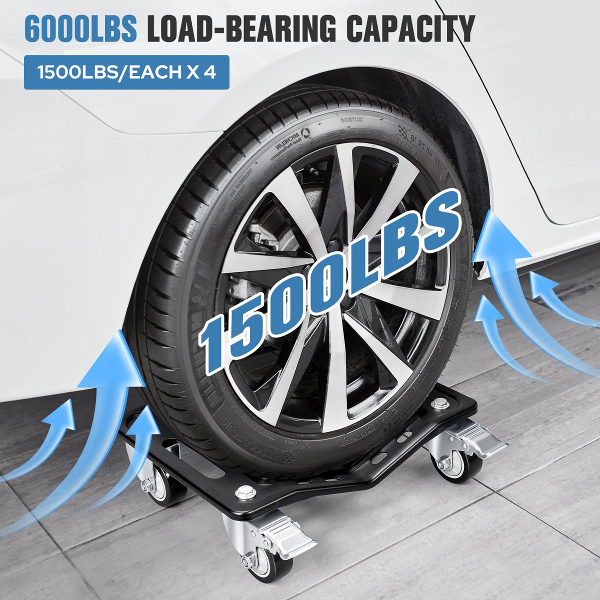 KEDSUM 6000 LBS Car Dolly Set of 4, Heavy Duty Car Wheel Dolly