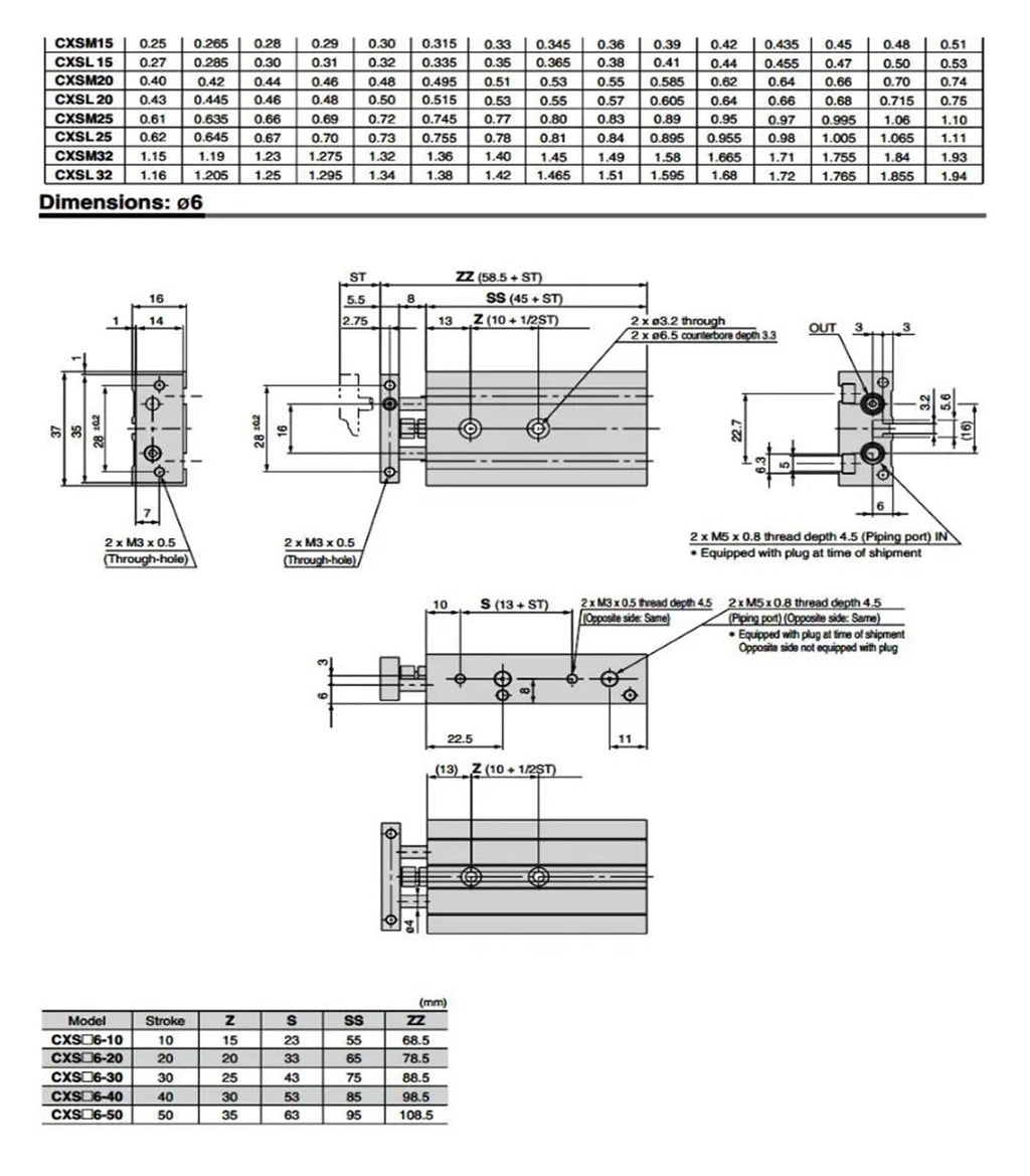 CXSM25 CXSL25 XB6 Stroke:10-100 Dual Rod Cylinder Stable Lubrication Function Basic Pneumatic Component(25-100,CXSL25)