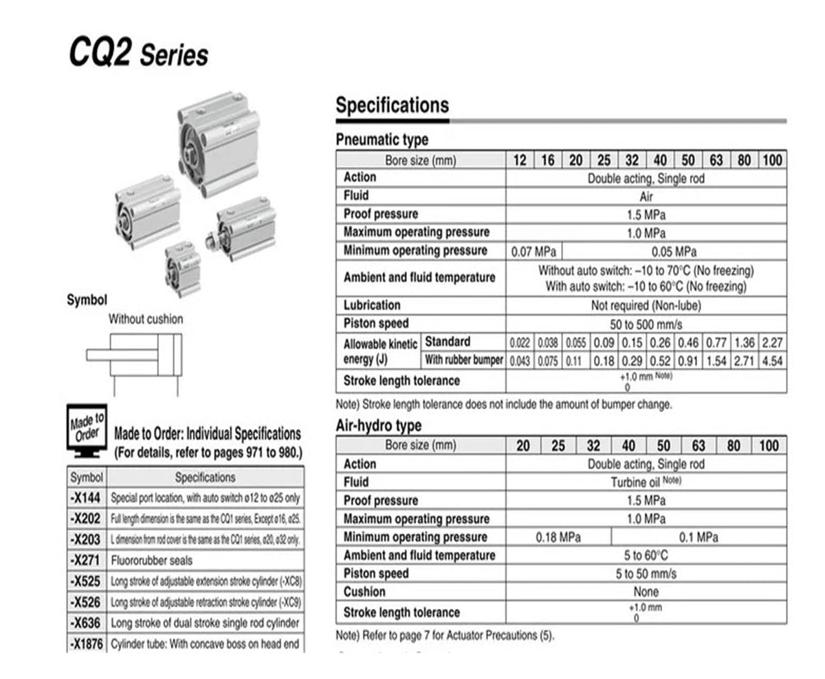 CDQ2B100-40DZ CDQ2B100-45DZ CDQ2B100-50DZ CDQ2B80-100DZ-XC8 CDQ2B100TF-50DZ Pneumatics Tools Compact Cylinder(CDQ2B100TF-50DZ)