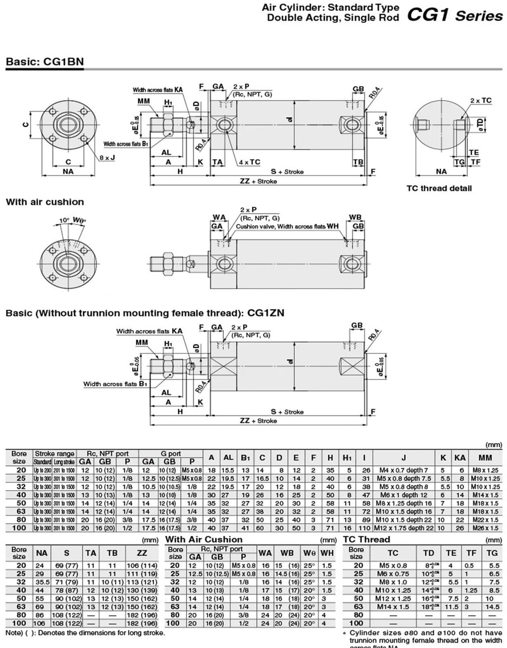 Manipulator up and Down air Cylinder CDG1BN20-50 CDG1BN25-100 CDG1BA32-150 CDG1BA40 CDG1BA50 CDG1BN63-200 CDG1BN80 100(150mm Stroke)