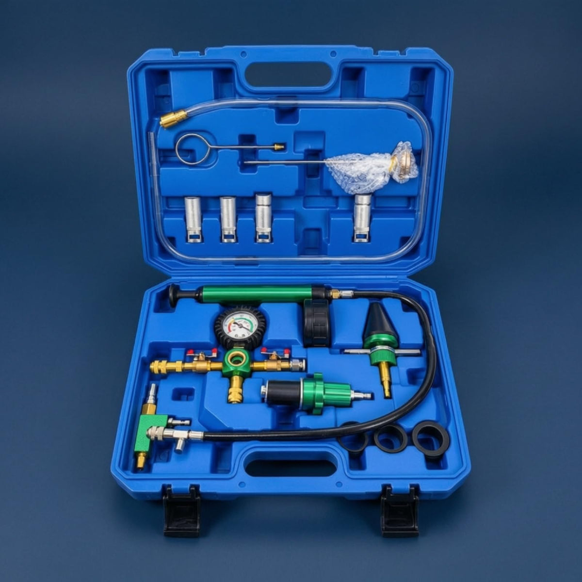 Filling Device Coolant Service Tool Cooling System Vacuum Purge Kit Leak Detection Tester Suitable for Workshop Repair and Home Garage