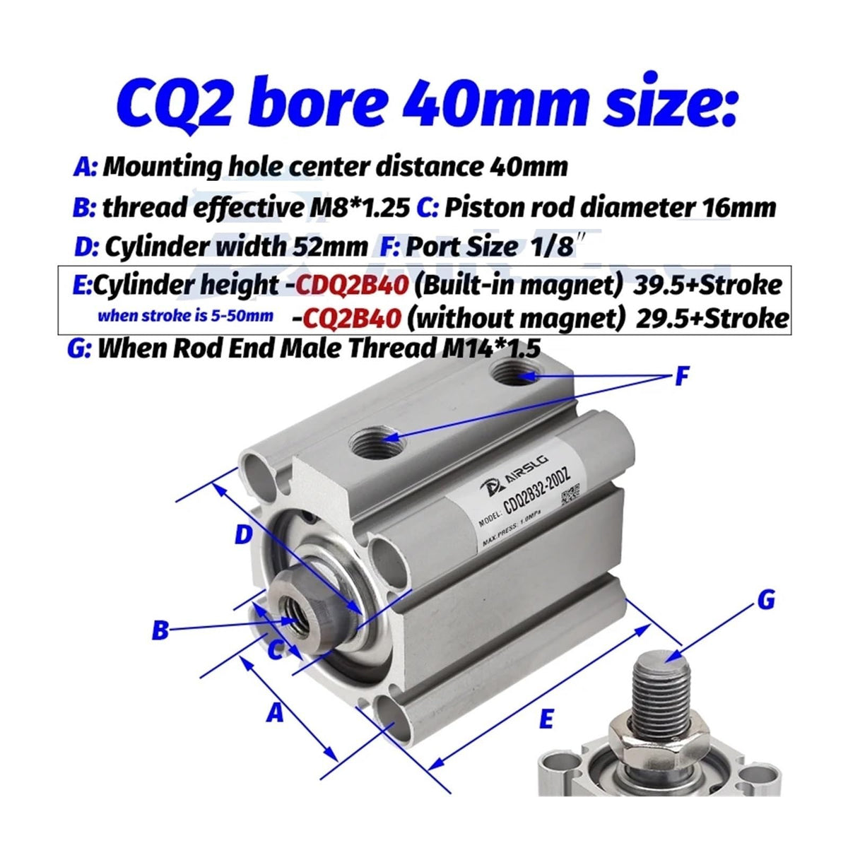 CQ2WB50-10D air Pneumatic Cylinder CQ2WB50-20DZ CQ2WB50-25 CQ2WA50-30DZ CQ2WA50-75DCZ CQ2B50-100DZ(50-100DZ,CQ2WA)