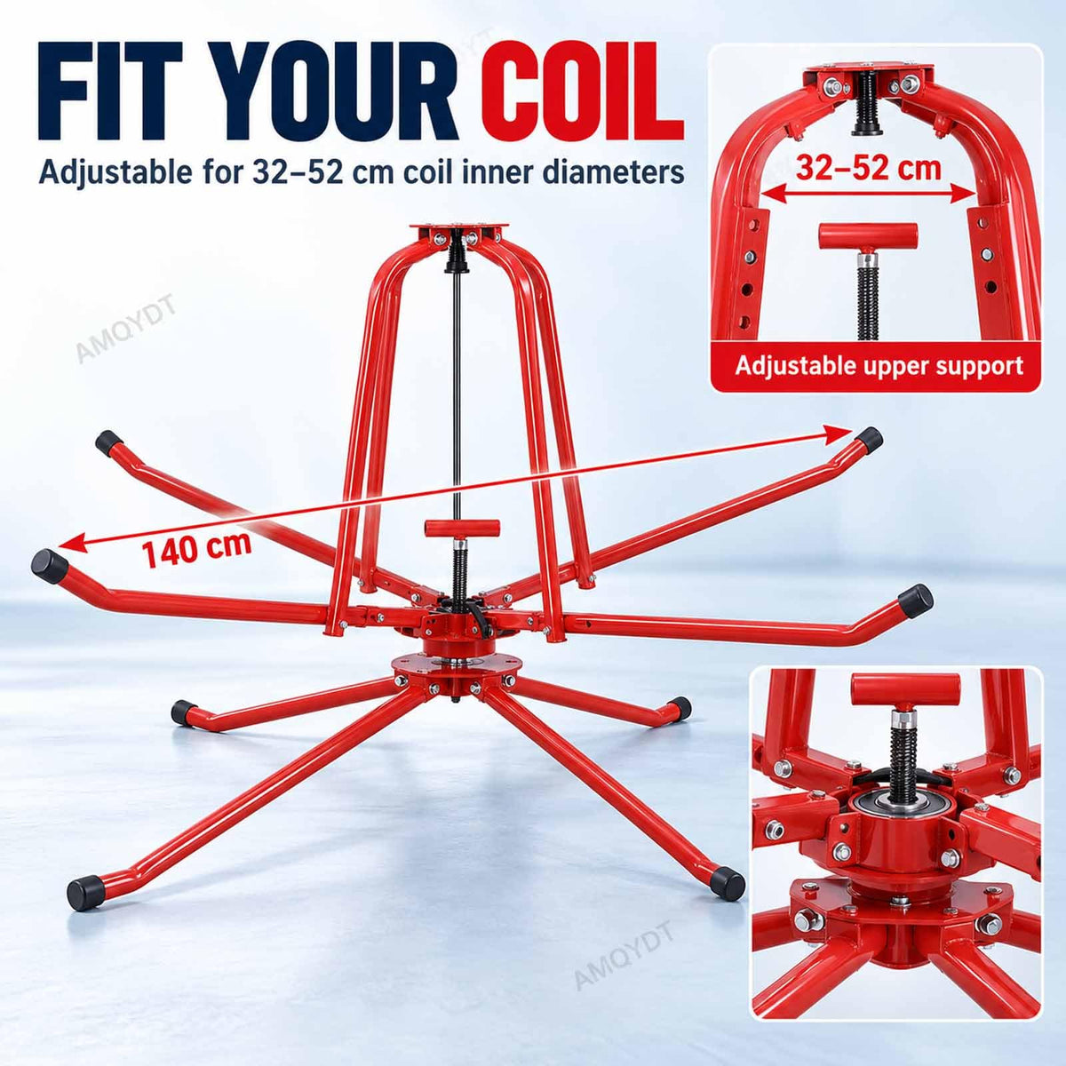 Heavy Duty Pex Piping Uncoiler, Multi-function Folding Tube Dispenser, 360° Rotation, Anti-kink Tubing, Foldable Pipe Dispenser, For Potable Water & Floor Heating Pipes Single Bearing Kit 3