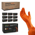TREEGO 10 Mil Orange Nitrile Mechanic Gloves, Diamond Grip, 1000 Count M