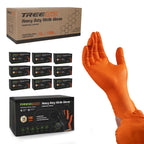TREEGO 10 Mil Orange Nitrile Mechanic Gloves, Diamond Grip, 1000 Count M