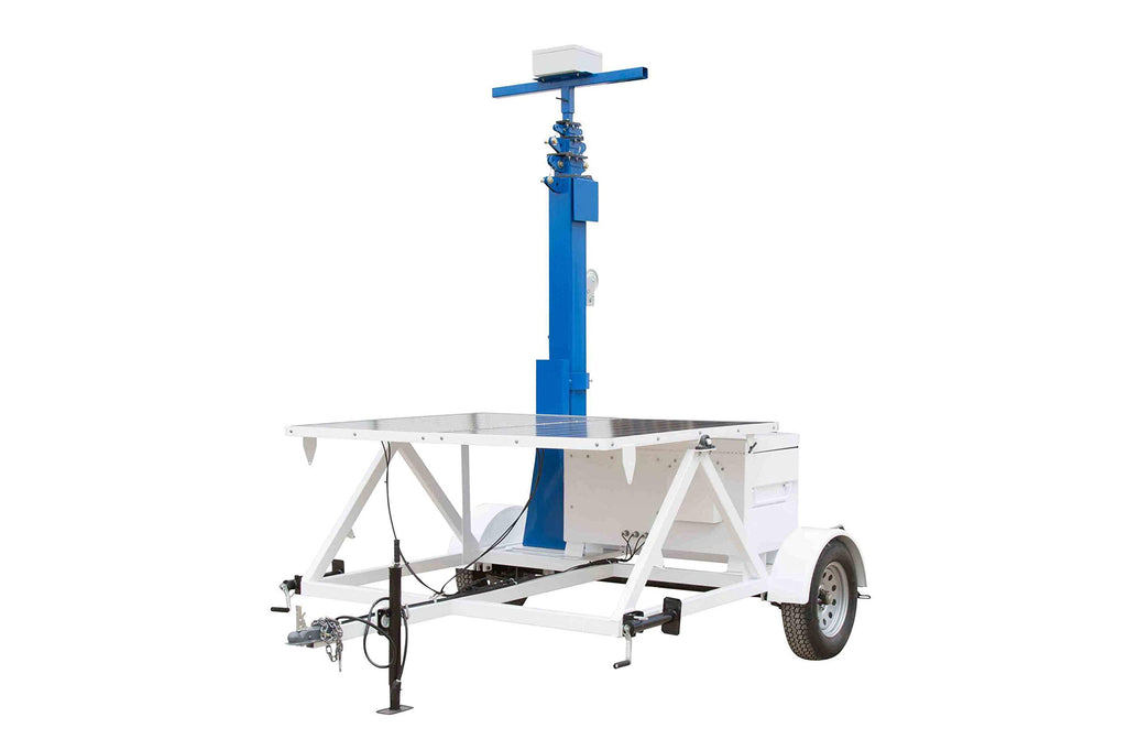 1.06 kW Solar Light Tower - 30' Light Tower - 7.5' Trailer - (6) 60W LED Lamps - (4) 250aH 4D Batteries