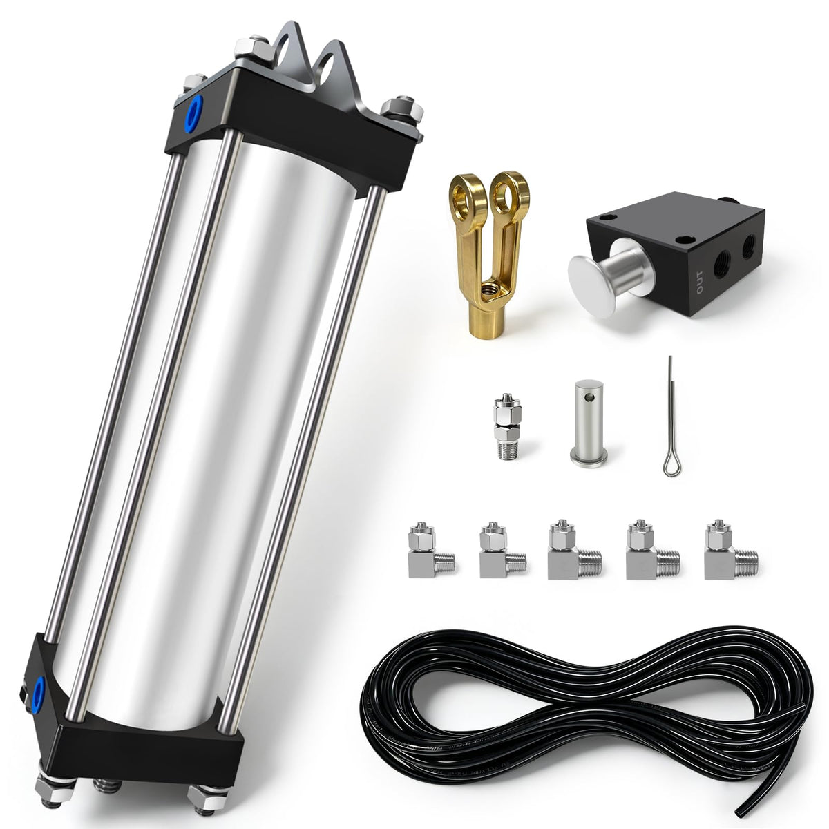 TGC25008VSPK Tailgate Pneumatic Cylinder Kit, 2.5 Bore, 8 Stroke,Dump Truck