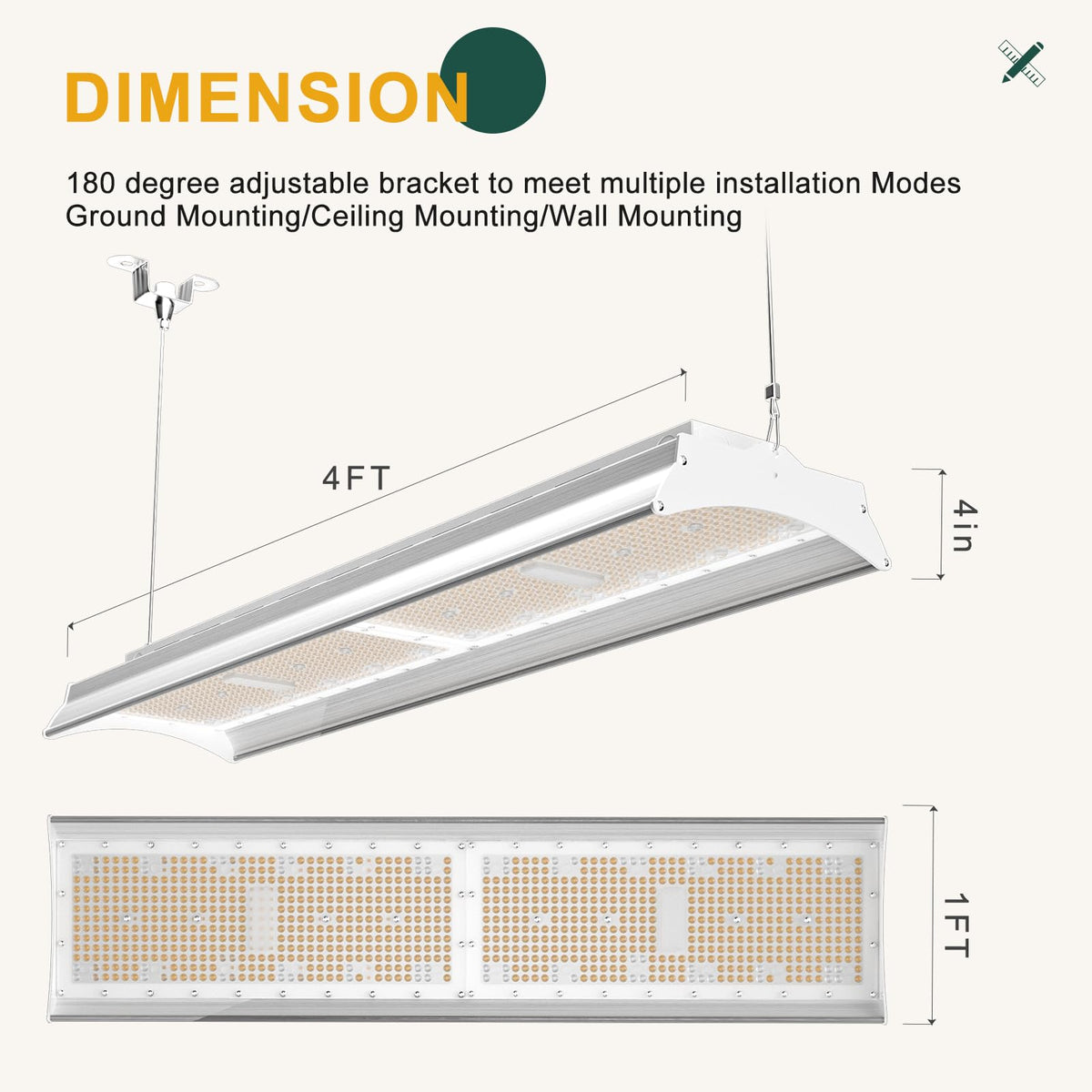 12Pack 500W(576 * 1W LED) LED Commercial Diamond Linear High Bay Light 75000LM [Eqv. 2000W MH],AC100-277V【Driver Equipped】 5000K,Linear Hanging High Bay Light,UL Complied