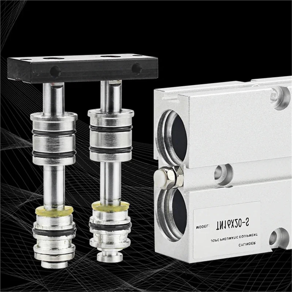 Double Rod TN Type Pneumatic Cylinde Air Bore 25mm Small Aluminum Alloy Stroke 30 35 40 45 50 60 70 75mm(Stroke 175mm)