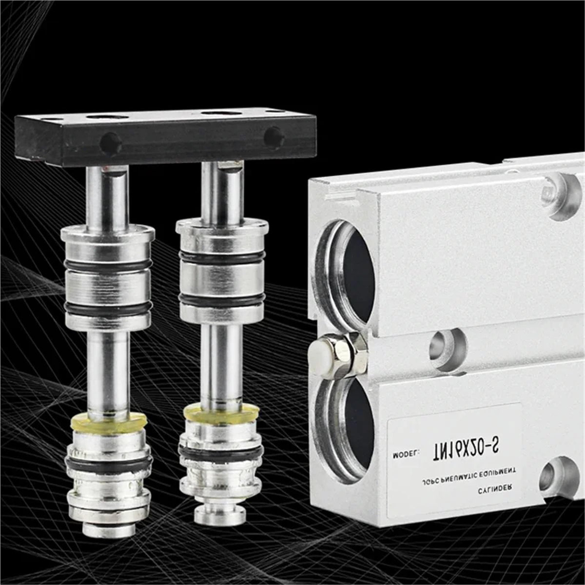 Double Rod TN Type Pneumatic Cylinde Air Bore 25mm Small Aluminum Alloy Stroke 30 35 40 45 50 60 70 75mm(Stroke 175mm)