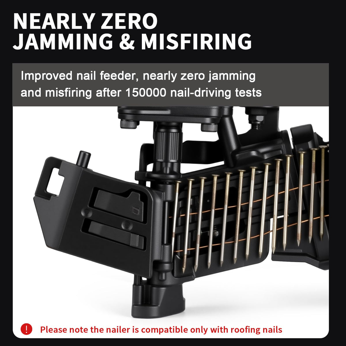 AEROPRO 15 Degree Coil Roofing Nailer for 3/4″ up to 1-3/4″ Roofing Nails