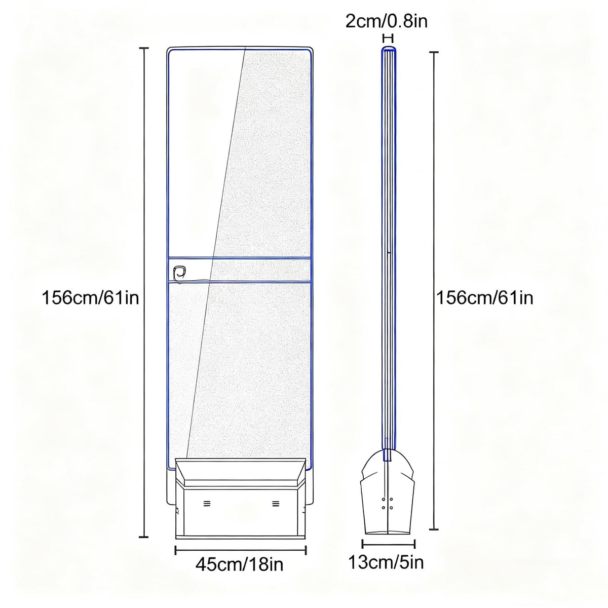Transparent Acrylic Retail Security Tower, AM 58KHZ EAS Anti-Theft Equipment with Sound Light Alarm for Shops Supermarkets Toy Stores
