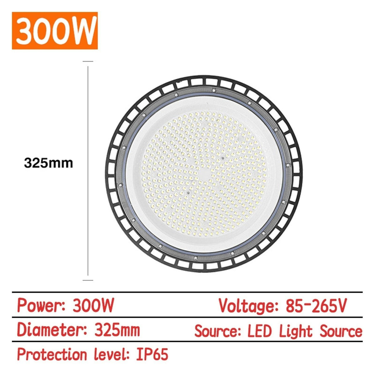 Bright 300W LED High Bay Lights Waterproof Commercial