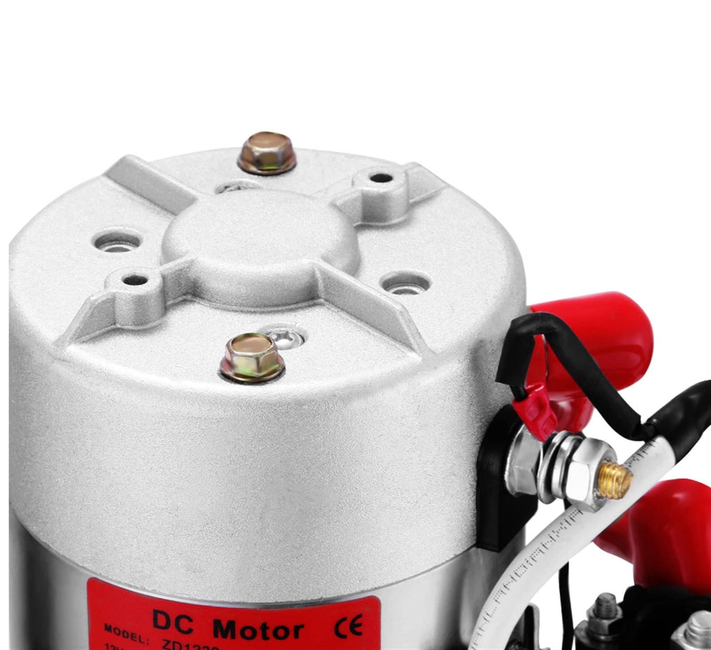 DOLUNTO 12V 4/6/8/10 Quart Iron Single Acting Hydraulic Pump Dump Trailer Lifting(8 Quarts)