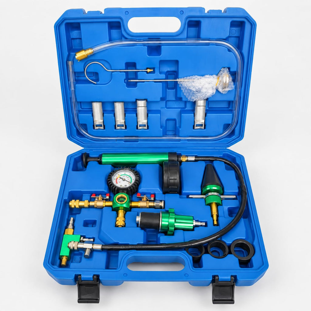 Filling Device Coolant Service Tool Cooling System Vacuum Purge Kit Leak Detection Tester Suitable for Workshop Repair and Home Garage