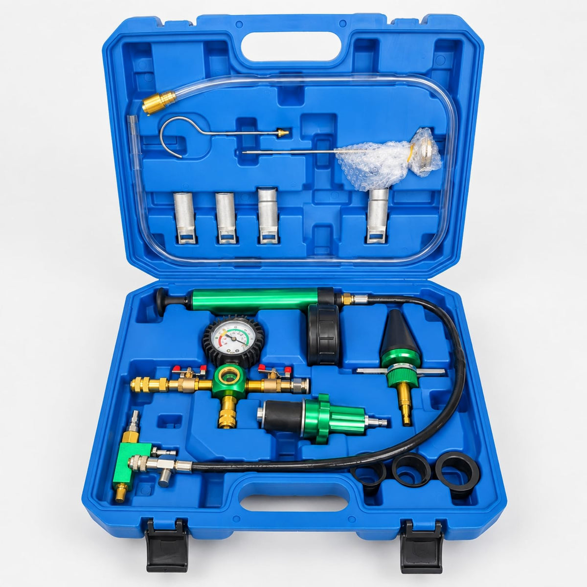 Filling Device Coolant Service Tool Cooling System Vacuum Purge Kit Leak Detection Tester Suitable for Workshop Repair and Home Garage