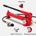 Single Acting Hydraulic Manual Lifting Pump CP-700A, 10000psi Portable Manual Hydraulic Pump with 1.8m Length Hose and Pressure Guage ZG 3/8 in Connector for Industry